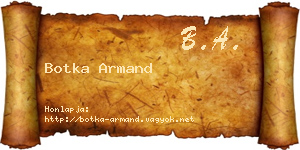 Botka Armand névjegykártya